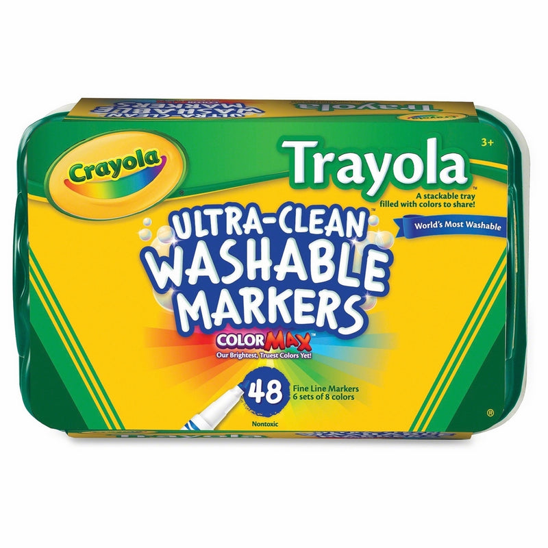 Crayola; Ultra-Clean; Fine Line Markers; Art Tools; 48 ct.; 6 Each of 8 Different Colors; Bright, Bold Washable Colors