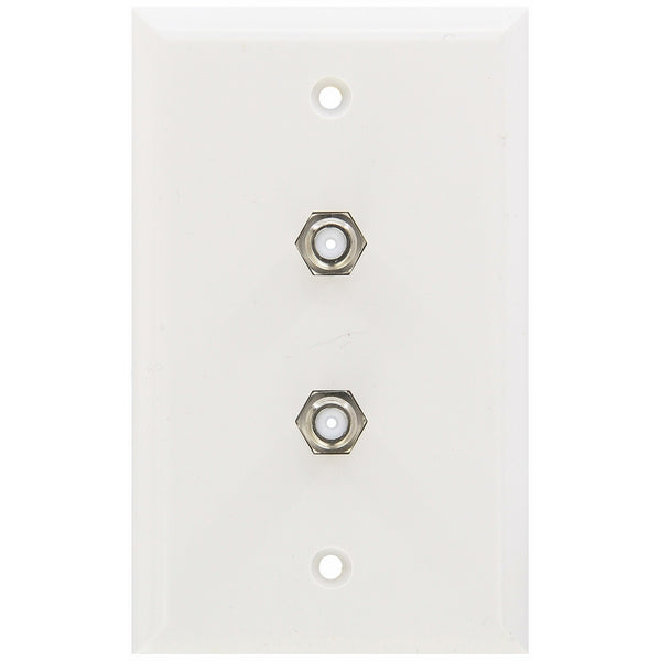 Morris 85021 Double F Connector Wall Plate, White