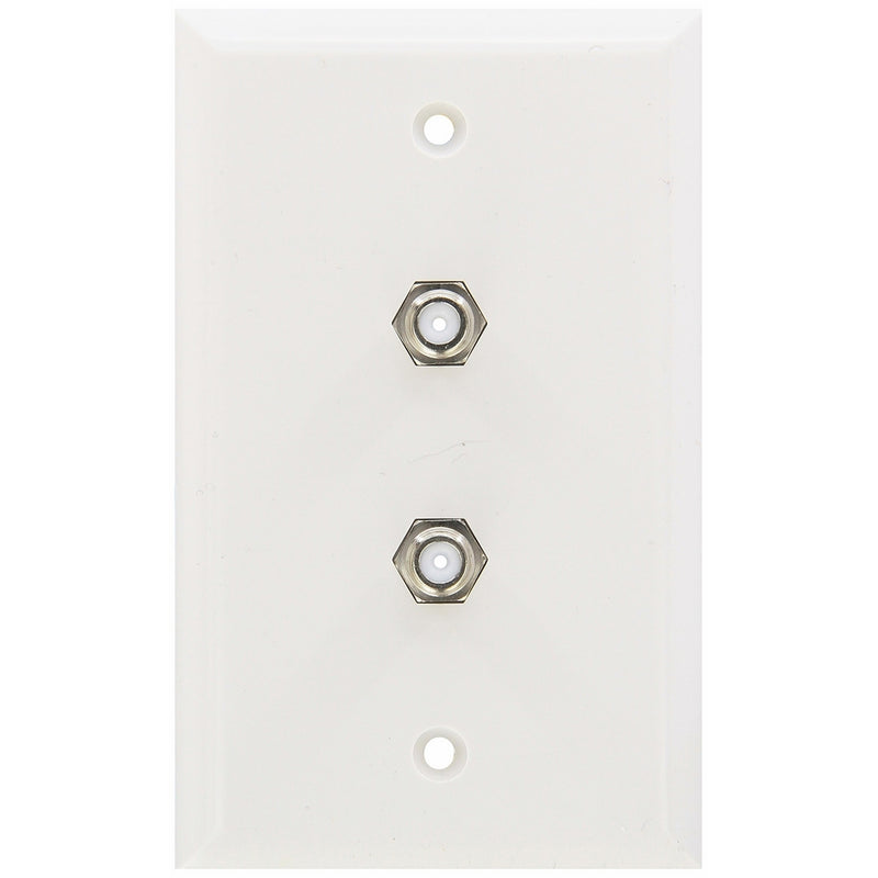 Morris 85021 Double F Connector Wall Plate, White