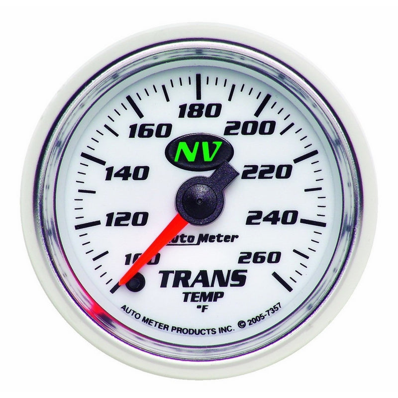 Auto Meter 7357 NV 2-1/16" 100-260 F Full Sweep Electric Transmission Temperature Gauge