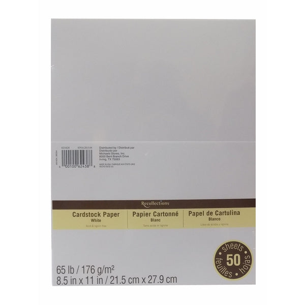 Cardstock Paper Value Pack, 8.5" x 11" in White by Recollections