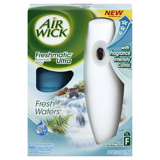 Air Wick Freshmatic Automatic Spray Air Freshener Starter Kit, Fresh Waters, 1 Count