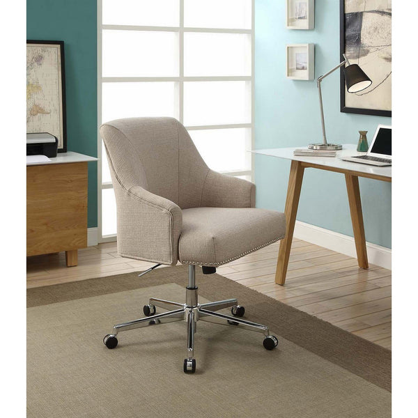 Serta Style Leighton Home Office Chair, Twill Fabric, Beige