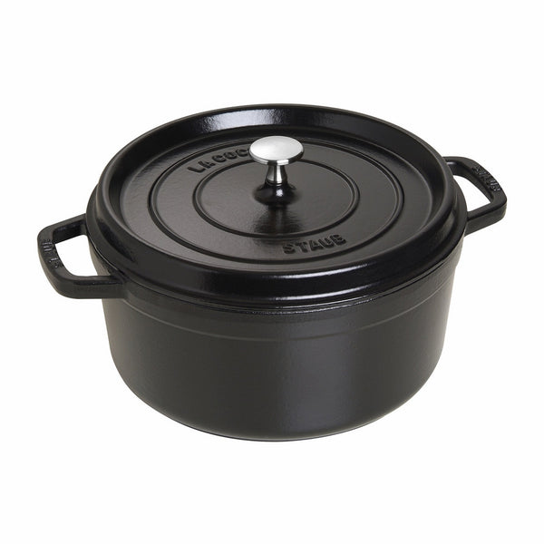 Staub 5 Quart Round Cocotte, Black