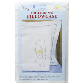 Jack Dempsey Children's Stamped Pillowcase With White Perle Edge 1/Pkg-Sweet Dreams