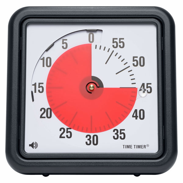 Time Timer Original 8 inch; 60 Minute Visual Analog Timer; Optional (On/Off) Alert; No Loud Ticking; Time Management Tool