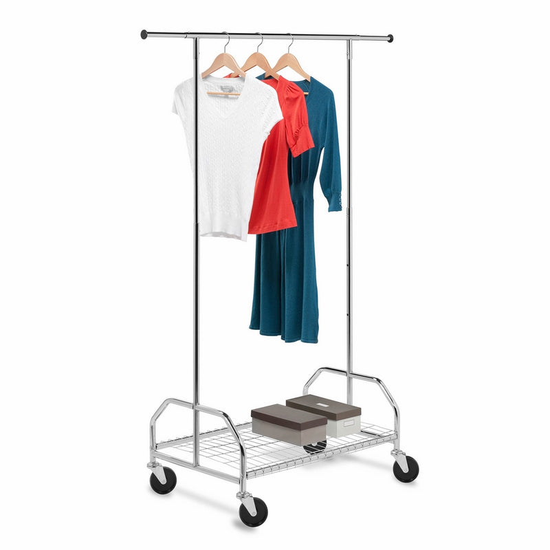 Honey-Can-Do Bottom Shelf Expandable Chrome Garment Rack