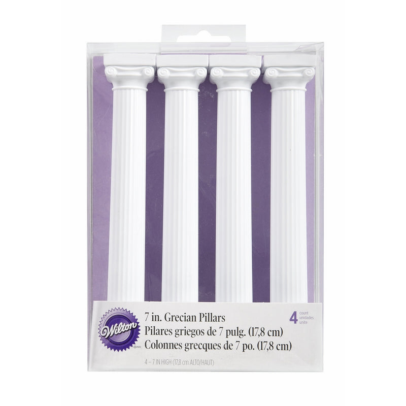 Wilton 303-3705 4-Pack Grecian Pillars for Cakes, 17,8 cm