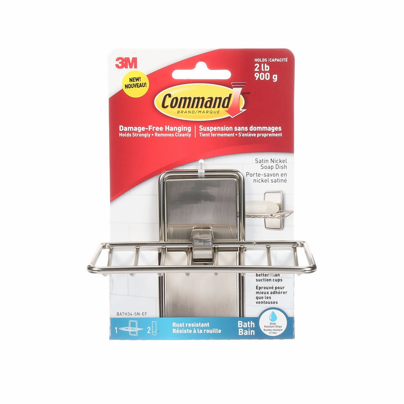 Command Soap Dish, Satin Nickel, 1-Soap Dish (BATH34-SN-ES)