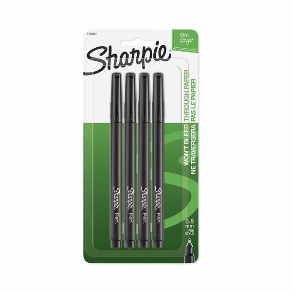 Sharpie Pen Fine Point Pen, 4 Black Pens (1742661)