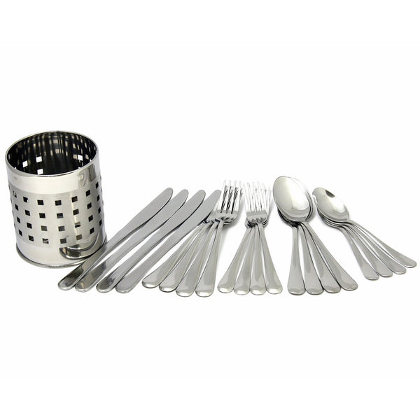 Chef Craft 20-Piece Stainless Steel Flatware Set with Holder