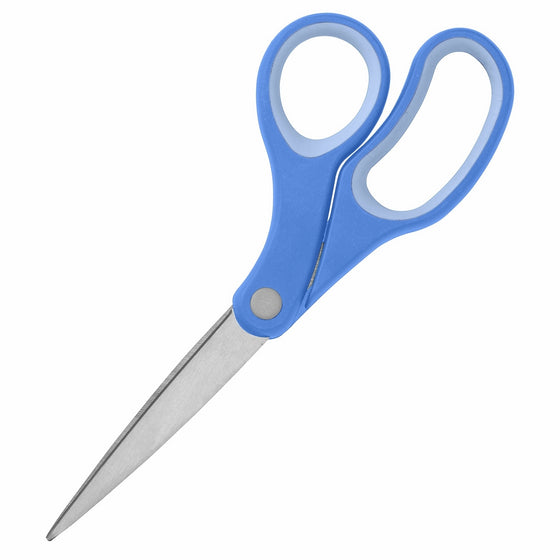 Sparco 8-Inch Bent Multipurpose Scissors, Stainless Steel, Blue (SPR39043)