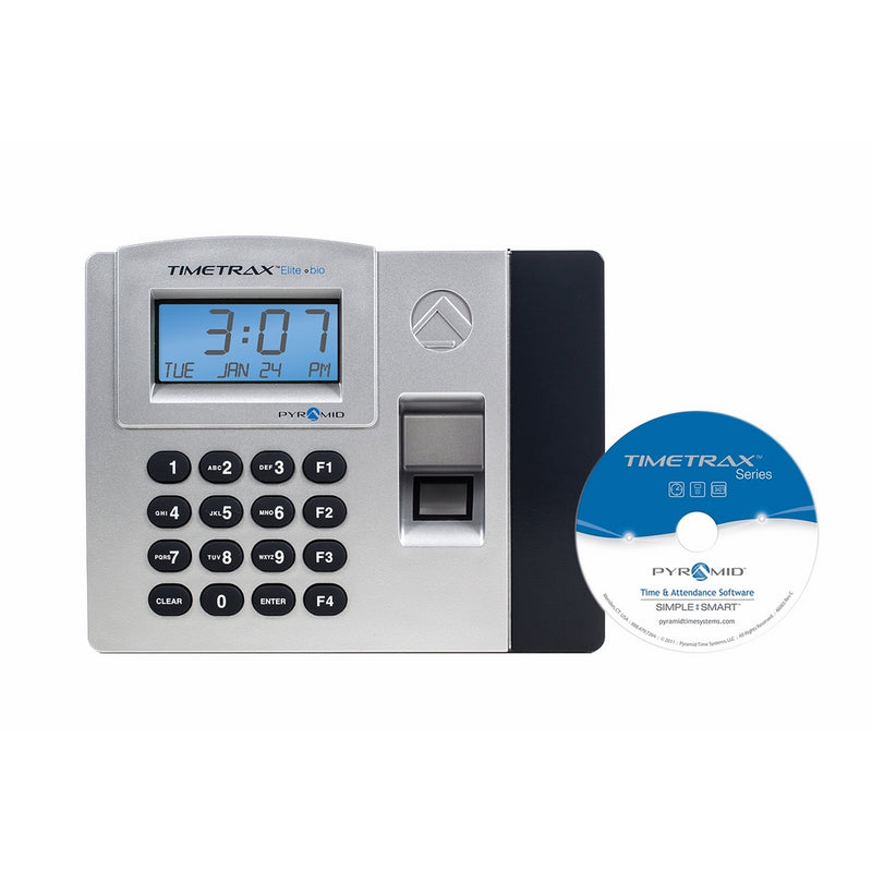 Pyramid TimeTrax Elite TTELITEEK Automated Biometric Fingerprint Time Clock System with Software, Windows Compatible - Made in USA