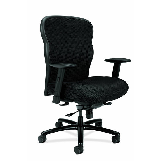 HON Wave Big and Tall Executive Chair - Mesh Office Chair with Adjustable Arms, Black (VL705)