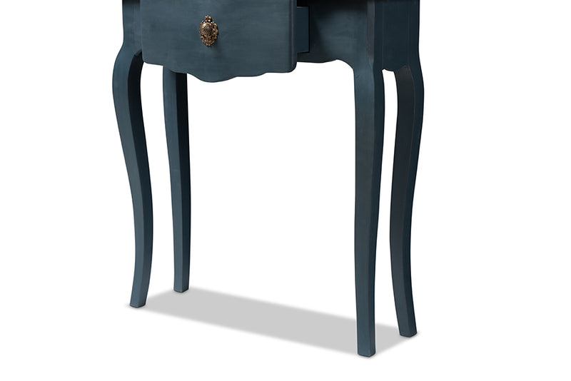 Baxton Studio Mazarine Classic and Provincial Blue Spruce Finished Console Table