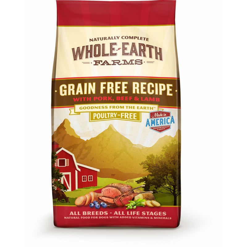 Whole Earth Farms Grain Free Recipe Dry Dog Food, Pork, Beef & Lamb, 25-Pound