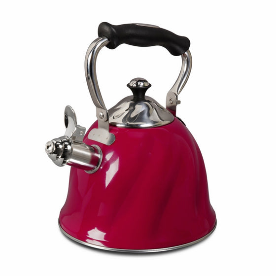 Gibson Alderton 2.3 quart Whistling Tea Kettle, Red