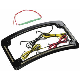 Custom Dynamics TF05-B License Plate Frame (Black Quad Radius All-In-One with Integrated Plate Light, Turn-Signals, and Brake Light)