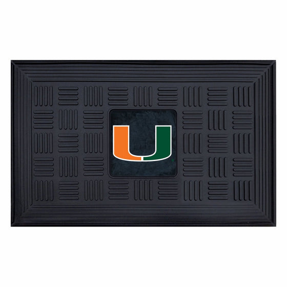 Fanmats NCAA University of Miami Hurricanes Vinyl Door Mat