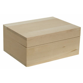 Walnut Hollow Unfinished Wood Classic Box with Hinged Lid for Arts, Crafts, Hobbies and Home Storage