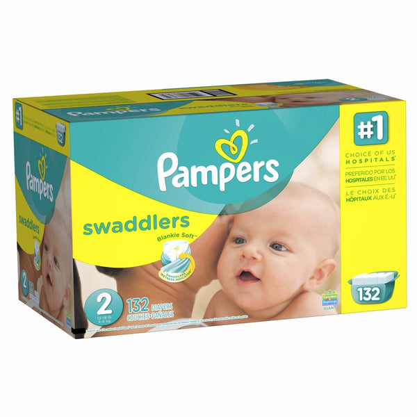 Pampers Swaddlers Disposable Diapers Size 2, 132 Count, GIANT