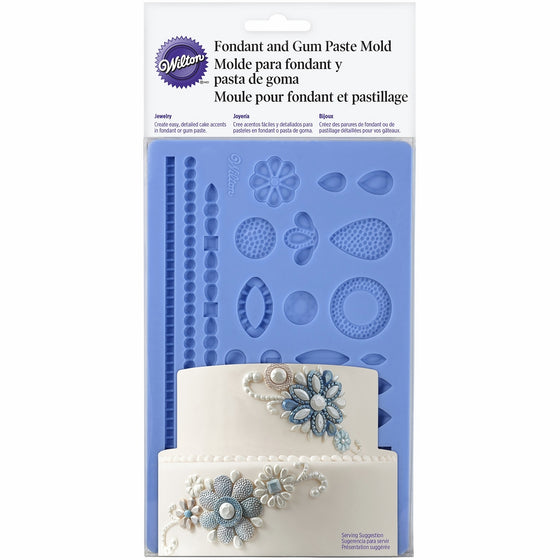 Wilton 409-2528 Wedding Jewelry Fondant Mold, Blue