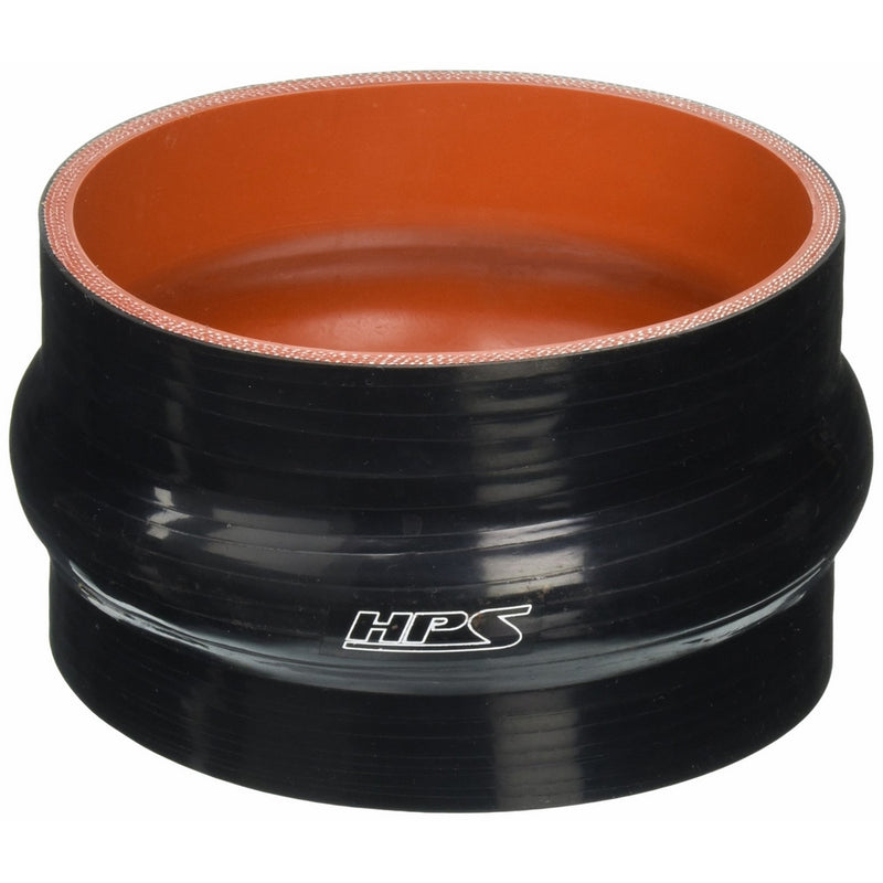 HPS Silicone Hoses HTSHC-450-BLK Silicone High Temperature 4-ply Reinforced Straight Hump Coupler Hose, 40 PSI Maximum Pressure, 3" Length, 4-1/2" ID, Black