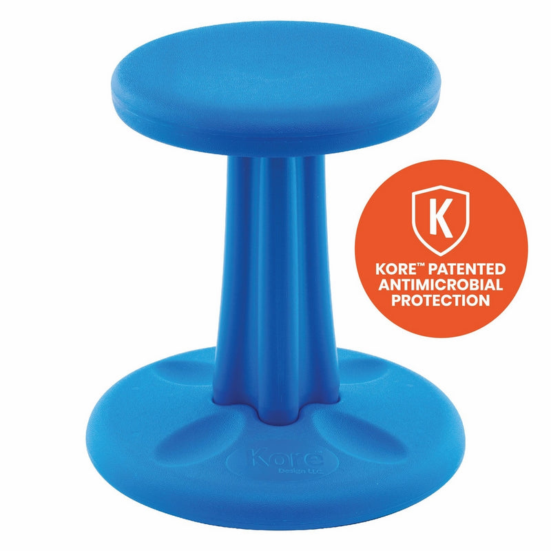 Kore Patented WOBBLE Chair | Now with Antimicrobial Protection | Stem Flexible Seating | Made in the USA - Active Sitting for Kids - Blue - Kids (14in)