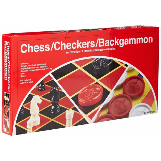 Pressman Chess/Checkers/Backgammon Set