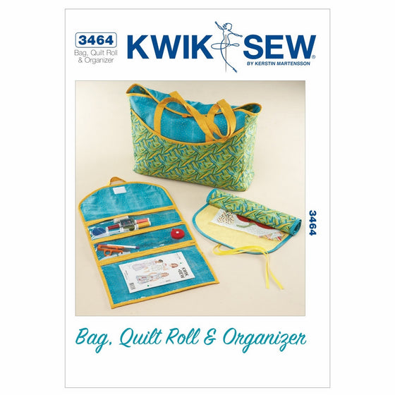 Kwik Sew K3464 Bag Sewing Pattern, Quilt Roll and Organizer