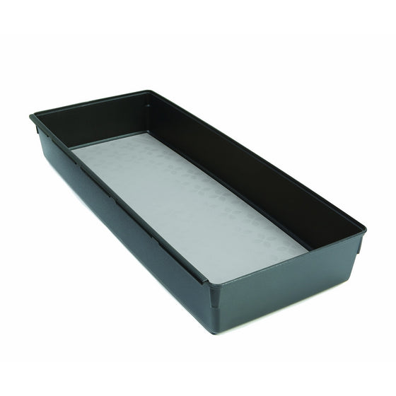 Rubbermaid No-Slip Interlocking Drawer Organizer, 6-in. x 15-in., Black with Gray Base (1994535)