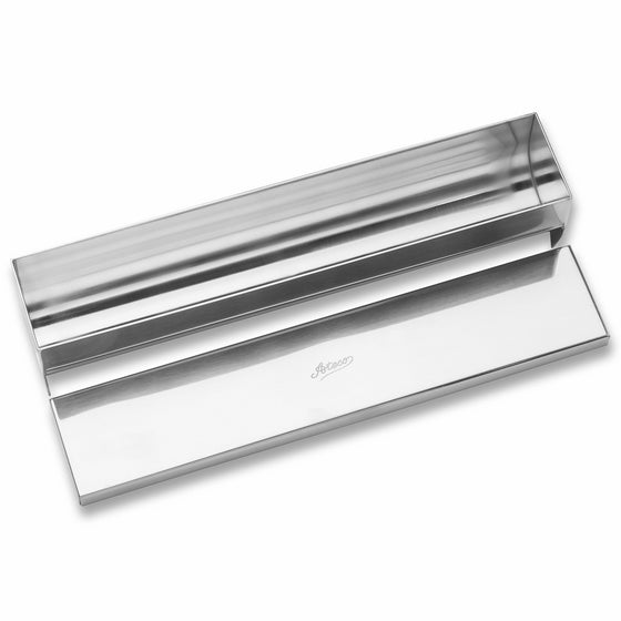 Ateco Rectangular Mold with Cover and Round Bottom, Stainless Steel