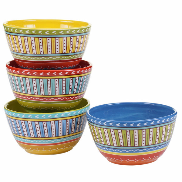 Certified International Valencia Ice Cream Bowls (Set of 4), 6", Multicolor