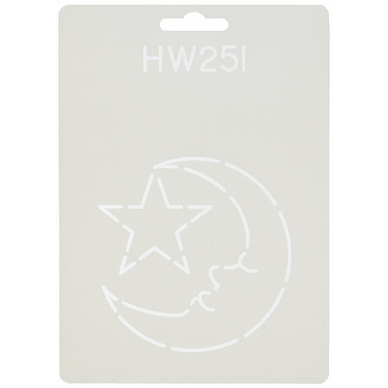 Sten Source HW-251 Quilt Stencils by Hari Walner, 3-1/2-Inch, Moon and Star