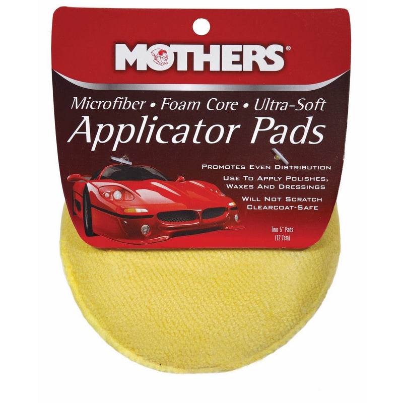 Mothers 156501 Yellow Microfiber Ultra-Soft Applicator Pad (Two 5" Pads)