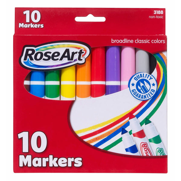 RoseArt Classic Broadline Markers, 10-Count, Packaging May Vary (DDT51)