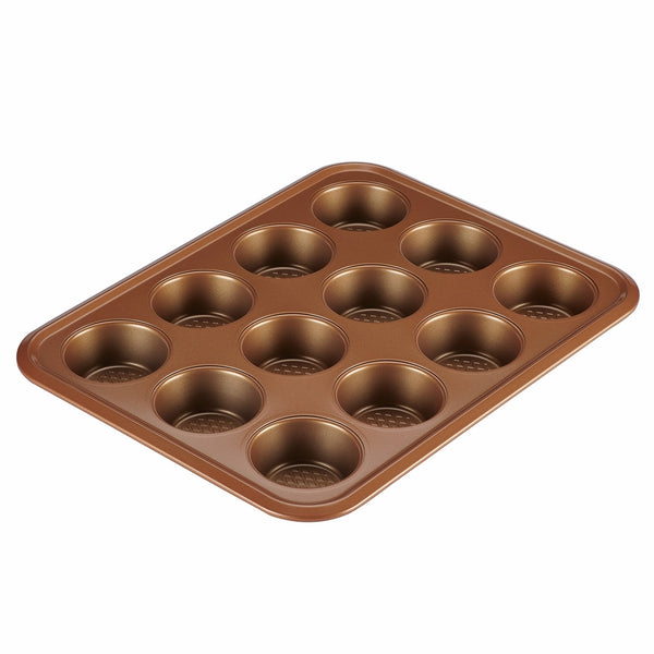 Ayesha Curry Bakeware 12-Cup Muffin Pan, Copper