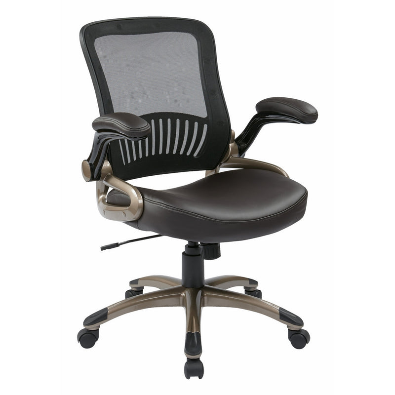 Office Star Screen Back and Eco Leather Seat Managers Chair, Espresso