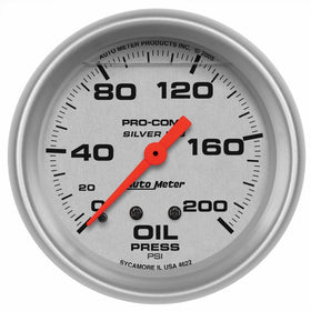 Auto Meter 4622 Silver LFGs Oil Pressure Gauge