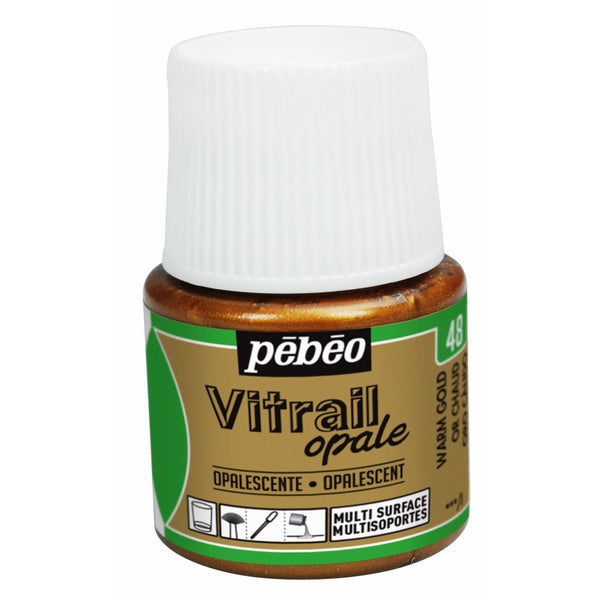 Pebeo Vitrail, Stained Glass Effect Paint, 45 ml Bottle - Warm Gold