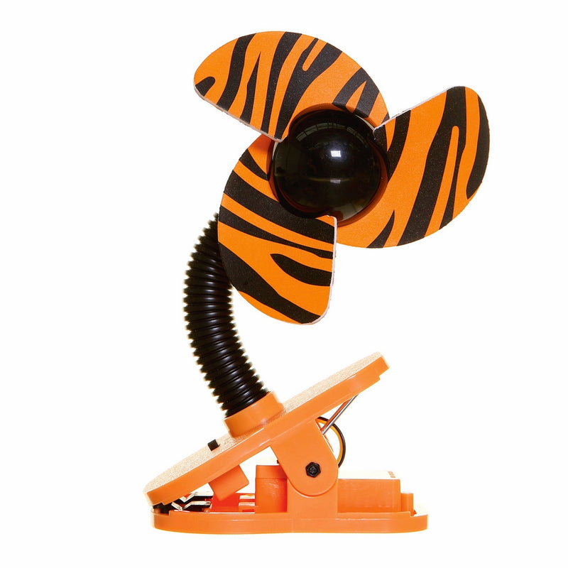 Tee-Zed Clip-On Fan Great for the Beach, Pool, Camping, Work, Lounging or Just Chillin'! - Tiger Design