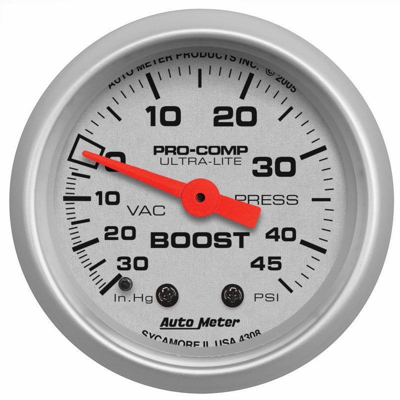 Auto Meter 4308 Ultra-Lite Mechanical Boost/Vacuum Gauge