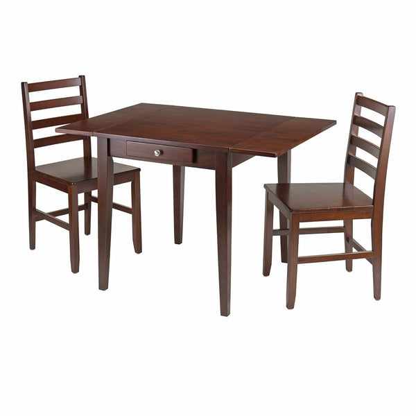 Winsome Wood Hamilton 3-Piece Drop Leaf Table with 2-ladder back Chair