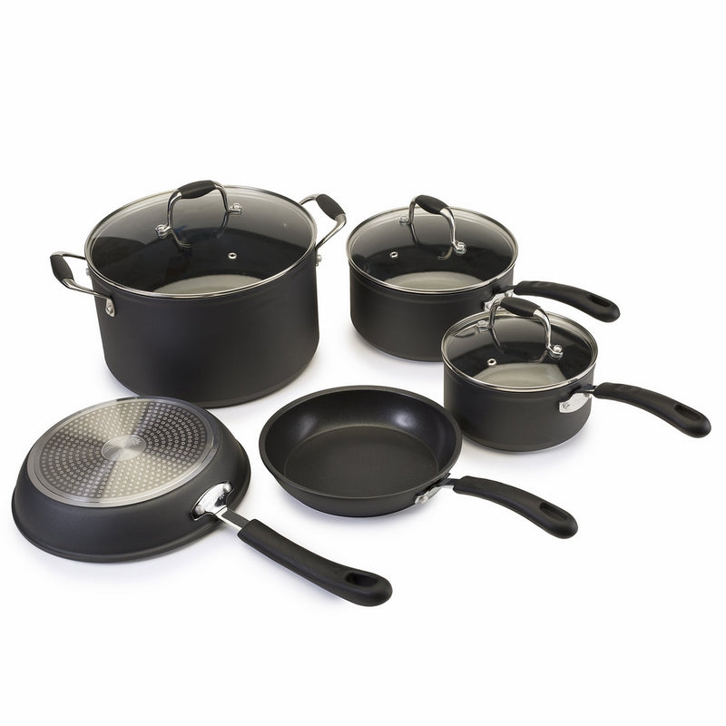 Ecolution Symphony Non-Stick 8 Piece Heavy Forged Aluminum PFOA Free Cookware Set, Slate