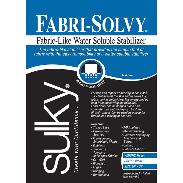 Sulky Fabri-Solvy Soluble Stabilizer, 20 by 36-Inch