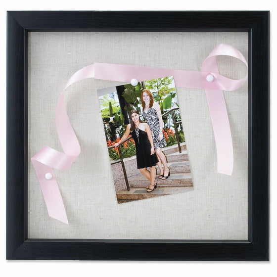 Lawrence Frames 168012 12 by 12-Inch Black Shadow Box Frame, Linen Inner Display Board