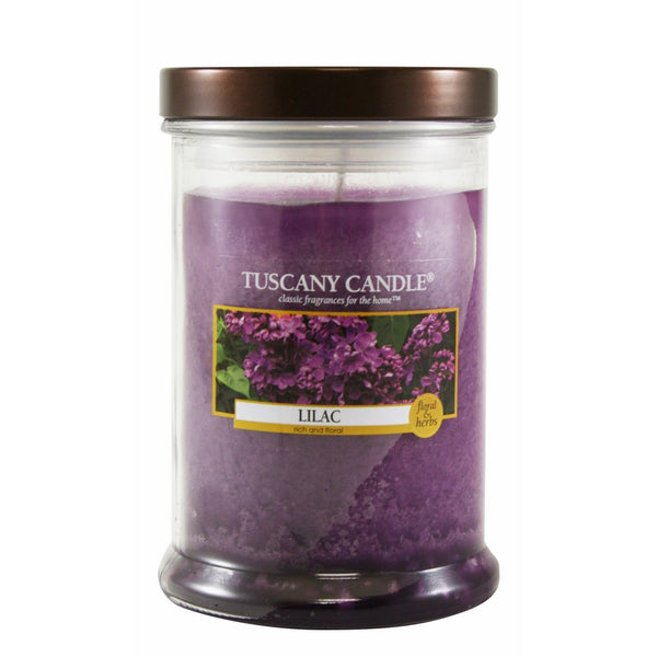 Langley Empire Candle Tuscany, Mottled, Bronze Lid, 18-Ounce, Lilac