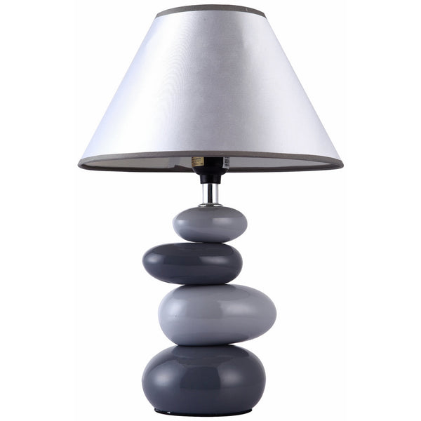 Simple Designs LT3052-GRY Shades of Gray Ceramic Stone Table Lamp