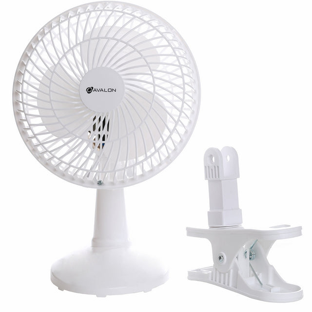 Genesis 6-Inch Clip-On Fan - Convertible Table-Top & Clip Fan, Fully Adjustable Head, Two Quiet Speeds - Ideal For The Home, Office, Dorm, & More