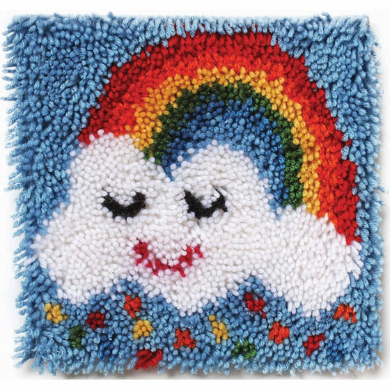 Wonderart Rainbow Sprinkles Latch Hook Kit, 12" x 12"